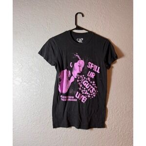 Olivia Rodrigo GUTS World Tour Black Pink Graphic T Shirt Womens XS